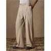 imageSOLY HUX Mens Office Dress Pants Loose Work Business Casual Suit Pants Trousers with PocketsPlain Khaki