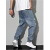 imageSOLY HUX Mens Ripped Denim Pants Tapered Leg Distressed Dressy Casual JeansPure Blue