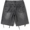 imageSOLY HUX Mens Ripped Jean Shorts Streetwear Distressed Straight Leg Summer Denim ShortsDark Grey