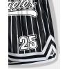 imageSOLY HUX Mens Striped Letter Graphic Sweat Shorts Drawstring Waist Track Shorts with PocketBlack Striped Print