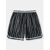 imageSOLY HUX Mens Striped Letter Graphic Sweat Shorts Drawstring Waist Track Shorts with PocketBlack Striped Print