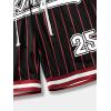 imageSOLY HUX Mens Striped Letter Graphic Sweat Shorts Drawstring Waist Track Shorts with PocketBlack and Red Striped
