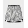 imageSOLY HUX Mens Striped Letter Graphic Sweat Shorts Drawstring Waist Track Shorts with PocketLight Grey Striped