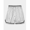 imageSOLY HUX Mens Striped Letter Graphic Sweat Shorts Drawstring Waist Track Shorts with PocketWhite Striped