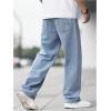 imageSOLY HUX Mens Vintage Wide Leg Baggy Jeans Mid Waist Casual Denim Pants StreetwearSolid Light Blue