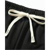 imageSOLY HUX Mens Wide Leg Baggy Sweatpants Drawstring Elastic Waist Athletic Trousers with Pockets StreetwearPlain Black