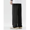 imageSOLY HUX Mens Wide Leg Baggy Sweatpants Drawstring Elastic Waist Athletic Trousers with Pockets StreetwearPlain Black
