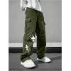 imageSOLY HUX Mens Y2k Gothic Straight Leg Baggy Cargo Pants with Pocket Hip Hop Outfit StreetwearArmy Green