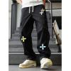 imageSOLY HUX Mens Y2k Gothic Straight Leg Baggy Cargo Pants with Pocket Hip Hop Outfit StreetwearBlack Cross