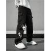 imageSOLY HUX Mens Y2k Gothic Straight Leg Baggy Cargo Pants with Pocket Hip Hop Outfit StreetwearBlack Graphic