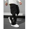imageSOLY HUX Mens Y2k Gothic Straight Leg Baggy Cargo Pants with Pocket Hip Hop Outfit StreetwearBlack Graphic