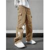 imageSOLY HUX Mens Y2k Gothic Straight Leg Baggy Cargo Pants with Pocket Hip Hop Outfit StreetwearKhaki Graphic
