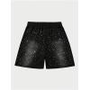imageSOLY HUX Mens Y2k Rhinestone Shorts Drawstring Elastic Waist Summer Streetwear Shorts with PocketsPlain Black