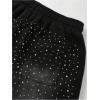 imageSOLY HUX Mens Y2k Rhinestone Shorts Drawstring Elastic Waist Summer Streetwear Shorts with PocketsPlain Black