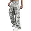 imageSOLY HUX Mens Camo Baggy Cargo Pants Vintage Drawstring Elastic Waist Wide Leg Sweatpants StreetwearMulticoloured Camo