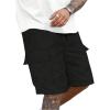 imageSOLY HUX Mens Cargo Shorts Drawstring Elastic Waist Summer Casual Shorts with PocketsPlain Black