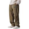 imageSOLY HUX Mens Corduroy Pants Casual Elastic Waist Drawstring Wide Leg Baggy Sweatpants StreetwearCoffee Brown