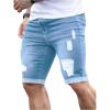 imageSOLY HUX Mens Distressed Jean Shorts Ripped Bermuda Denims Casual Fitted StreetwearLight Wash