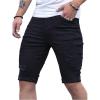 imageSOLY HUX Mens Distressed Jean Shorts Ripped Bermuda Denims Casual Fitted StreetwearSolid Black