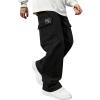 imageSOLY HUX Mens Drawstring Elastic Waist Cargo Pants Straight Leg Baggy Sweatpants StreetwearBlack Letter