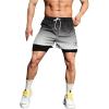 imageSOLY HUX Mens Gradient Athletic Shorts Letter Graphic Drawstring Waist Workout Running Shorts with PocketsMulticoloured Ombre