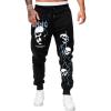 imageSOLY HUX Mens Graphic Skull Print Sweatpants Drawstring High Waisted Joggers Pants with PocketBlack Print