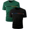 imageSOLY HUX Mens Letter Graphic Tee Tops Classic Short Sleeve Crew Neck TShirts 2 PieceBlack and Green