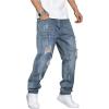 imageSOLY HUX Mens Ripped Denim Pants Tapered Leg Distressed Dressy Casual JeansPure Blue