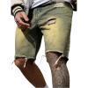 imageSOLY HUX Mens Ripped Jean Shorts Streetwear Distressed Straight Leg Summer Denim ShortsYellow Blue