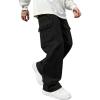 imageSOLY HUX Mens Straight Leg Baggy Cargo Pants Street Outdoor Trousers with PocketsSolid Black