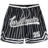 imageSOLY HUX Mens Striped Letter Graphic Sweat Shorts Drawstring Waist Track Shorts with PocketBlack Striped Print