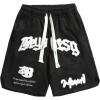 imageSOLY HUX Mens Sweat Shorts Letter Graphic Drawstring Elastic Waist Workout Shorts with PocketsBlack Letter