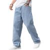 imageSOLY HUX Mens Vintage Wide Leg Baggy Jeans Mid Waist Casual Denim Pants StreetwearSolid Light Blue