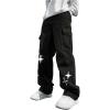 imageSOLY HUX Mens Y2k Gothic Straight Leg Baggy Cargo Pants with Pocket Hip Hop Outfit StreetwearBlack Stars