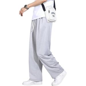 imageSOLY HUX Mens Baggy Sweatpants Drawstring Elastic Waist Straight Leg Workout Athletic Pants with PocketsPlain Grey