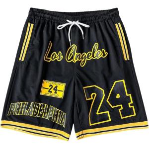 imageSOLY HUX Mens Basketball Shorts Number Graphic Print Jersey Athletic Track Shorts with PocketBlack Graphic