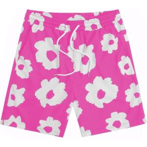 imageSOLY HUX Mens Floral Graphic Print Drawstring High Waist Shorts Casual Shorts with PocketsHotpink Floral Print