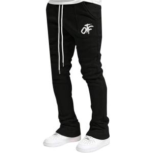 imageSOLY HUX Mens Letter Graphic Sweatpants Drawstring Waist Casual Long Pants with PocketsBlack Letter