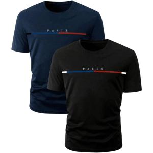 imageSOLY HUX Mens Letter Graphic Tee Tops Classic Short Sleeve Crew Neck TShirts 2 PieceBlack and Blue