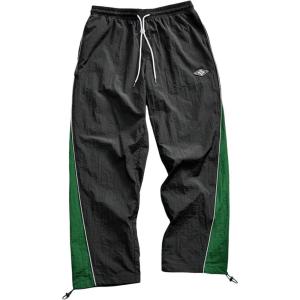 imageSOLY HUX Mens Sports Athletic Pants Drawstring Waist Straight Leg Casual Workout Baggy SweatpantsGreen Black