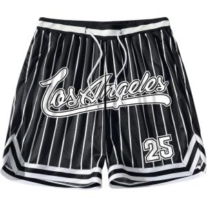 imageSOLY HUX Mens Striped Letter Graphic Sweat Shorts Drawstring Waist Track Shorts with PocketBlack Striped Print
