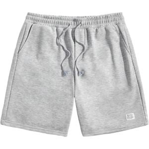 imageSOLY HUX Mens Sweat Shorts Drawstring Waist Elastic Waist Leg Running Workout Track ShortsLight Grey