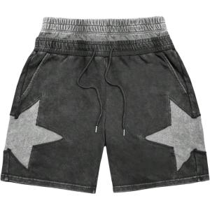imageSOLY HUX Mens Y2k Shorts Star Graphic Drawstring Elastic Waist Vintage Casual Shorts StreetwearBlack Star