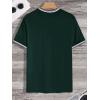 imageSOLY HUX Mens Crown Letter Print Striped Trim Tee Tops Short Sleeve Crew Neck Summer T ShirtDark Green