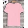 imageSOLY HUX Mens Crown Letter Print Striped Trim Tee Tops Short Sleeve Crew Neck Summer T ShirtPink Crown