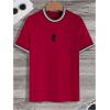 imageSOLY HUX Mens Crown Letter Print Striped Trim Tee Tops Short Sleeve Crew Neck Summer T ShirtRed Crown