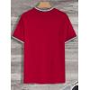 imageSOLY HUX Mens Crown Letter Print Striped Trim Tee Tops Short Sleeve Crew Neck Summer T ShirtRed Crown