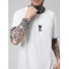 imageSOLY HUX Mens Crown Letter Print Striped Trim Tee Tops Short Sleeve Crew Neck Summer T ShirtWhite Printed