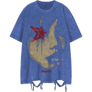 imageSOLY HUX Mens Graphic Tees Y2K Vintage T Shirts Summer Trendy Casual Distressed Tops StreetwearBlue Graphic