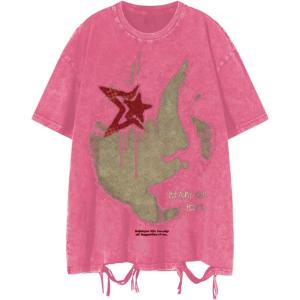 imageSOLY HUX Mens Graphic Tees Y2K Vintage T Shirts Summer Trendy Casual Distressed Tops StreetwearHot Pink
